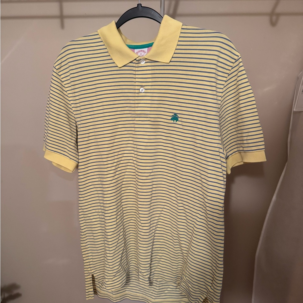 Vintage Brooks Brothers Yellow Striped Polo Shirt